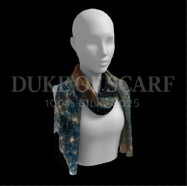 Christmas Tree Star Galaxy Blue Black Gold Swirl 72x16