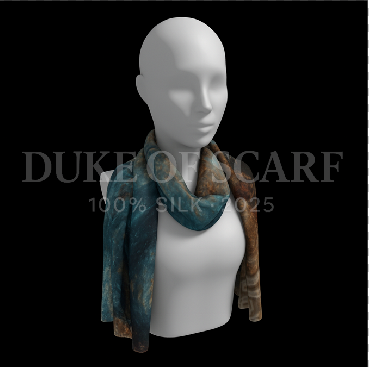 Christmas Tree Stone Minerals Swirl Blue White Gold 72x16