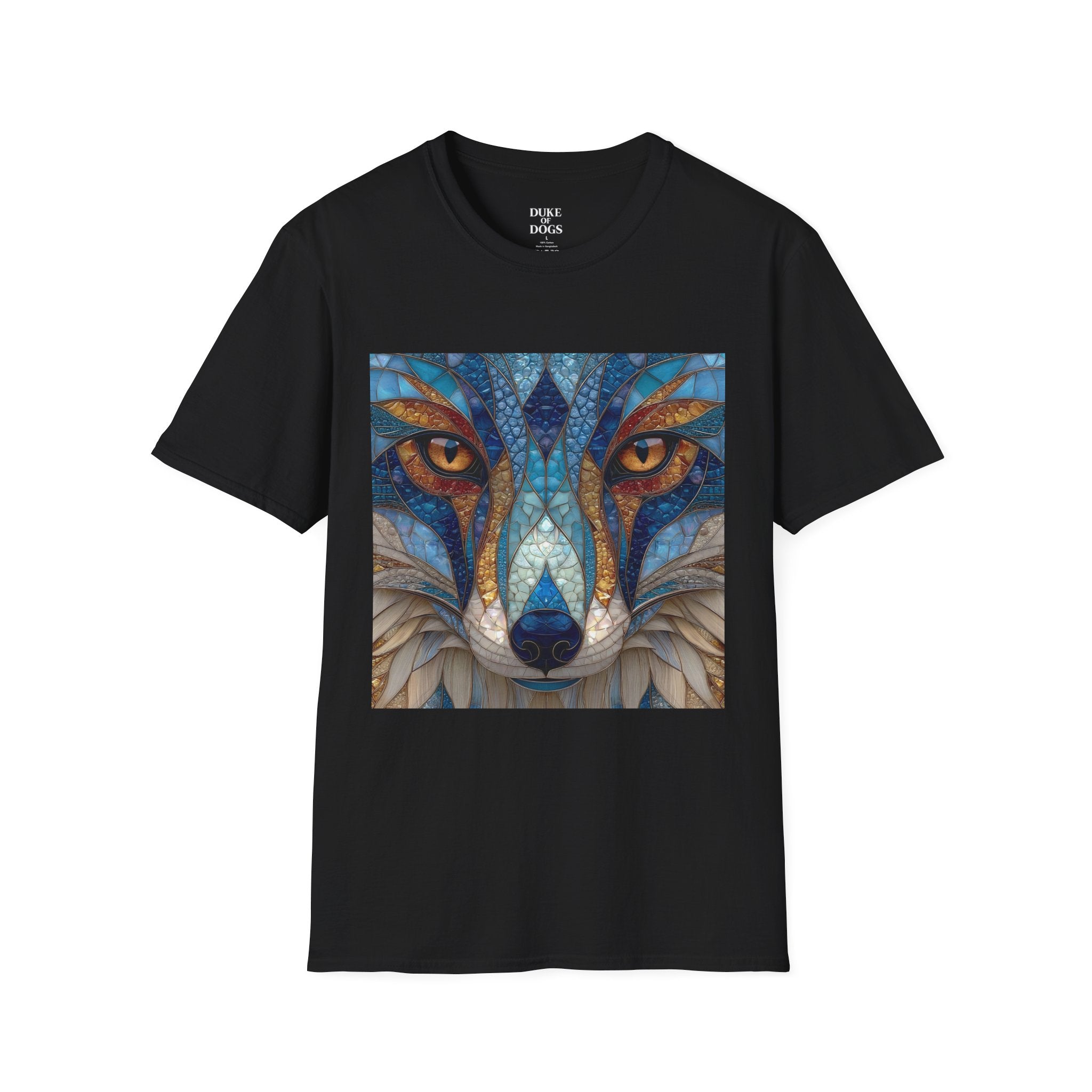 Duke of Dogs Blue Stained Glass Fox