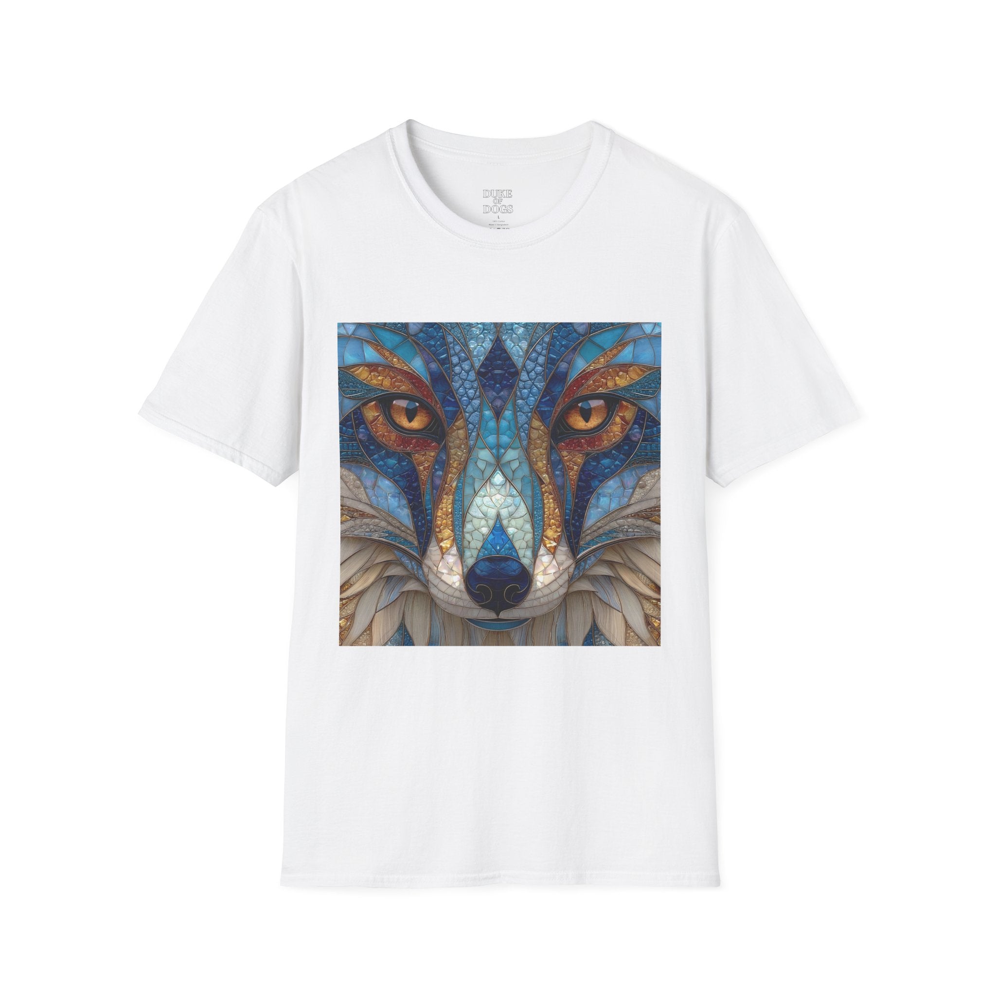 Duke of Dogs Blue Stained Glass Fox
