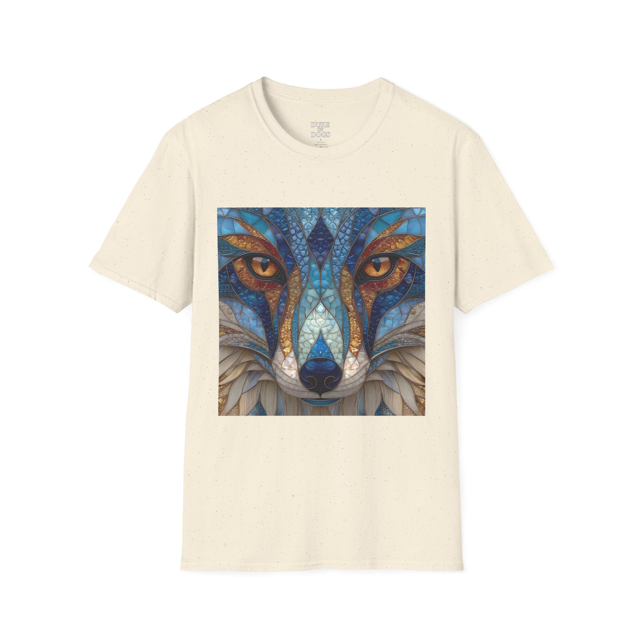 Duke of Dogs Blue Stained Glass Fox