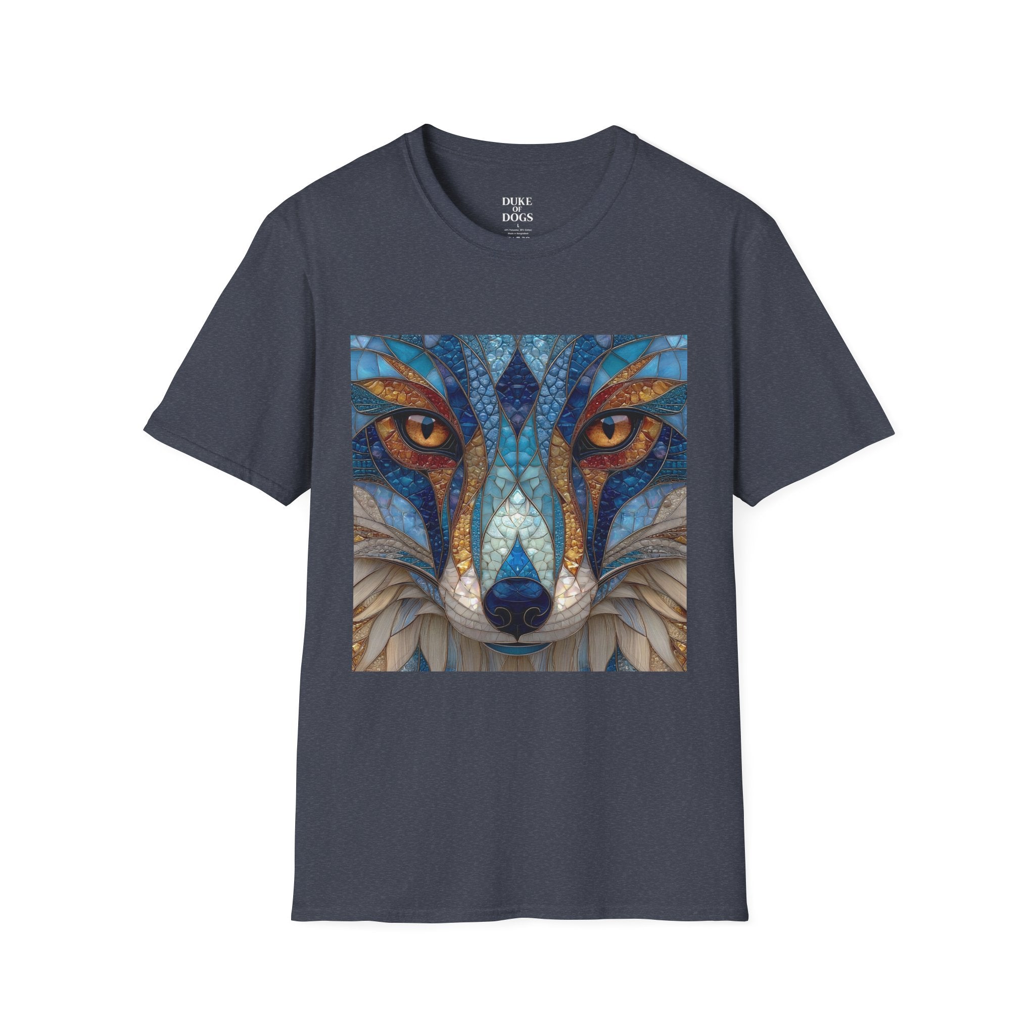 Duke of Dogs Blue Stained Glass Fox