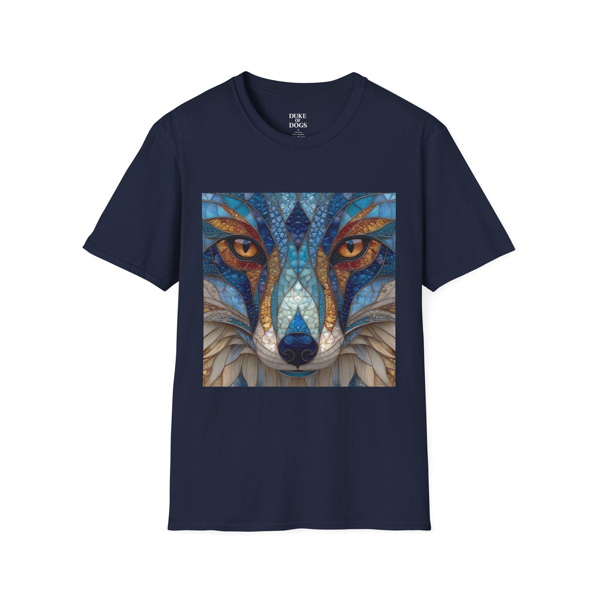 Duke of Dogs Blue Stained Glass Fox