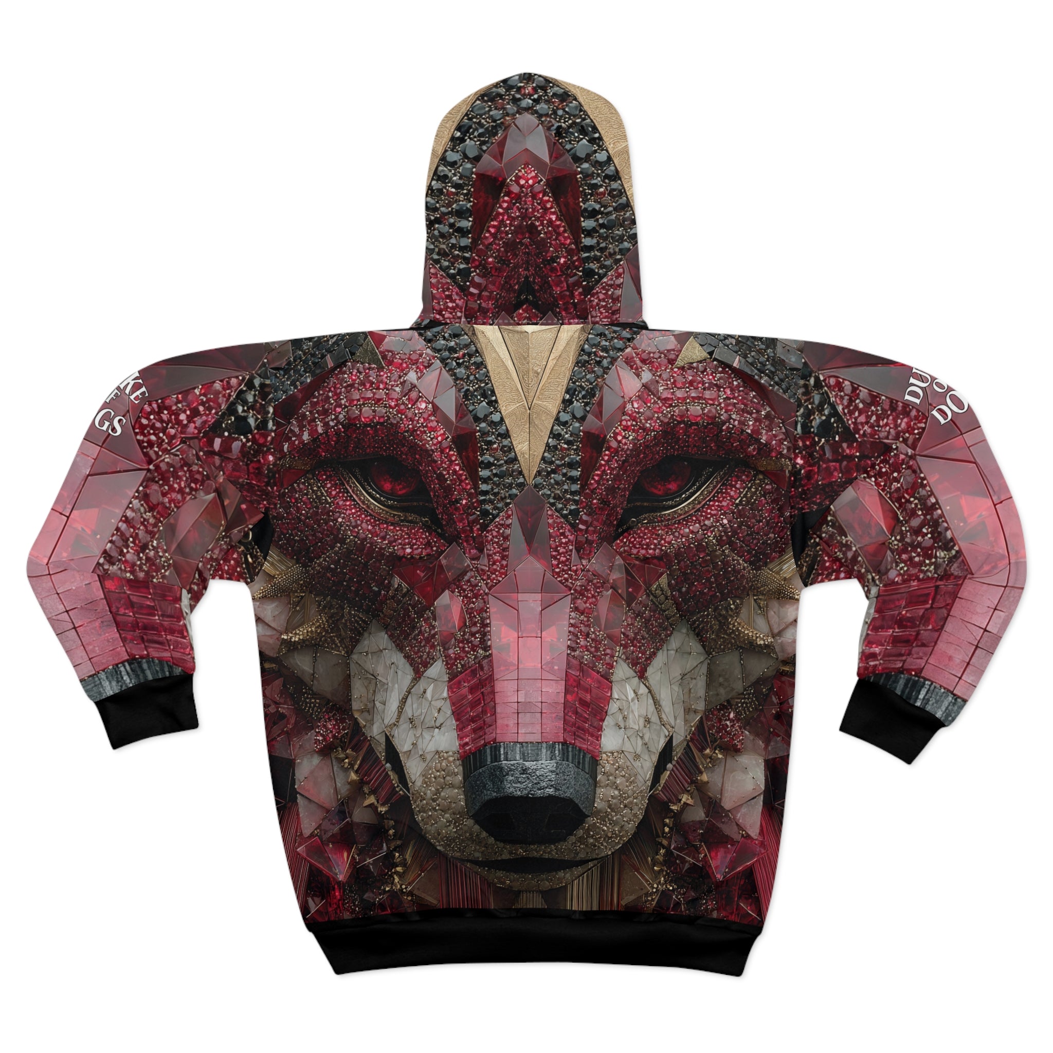 All Over Zip Hoodie — Red Ruby Wolf