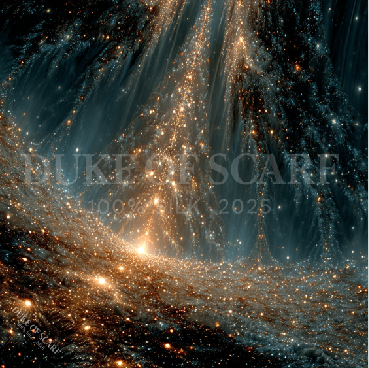Christmas Tree Star Galaxy Blue Black Gold 50x50