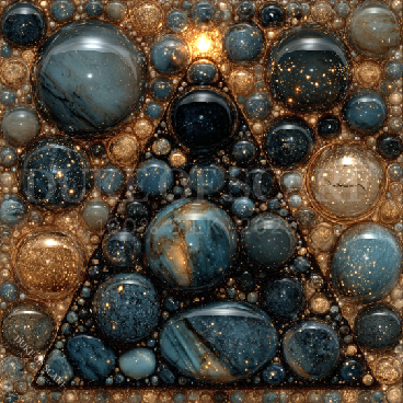 Christmas Tree Stone Minerals Gold Blue 50x50